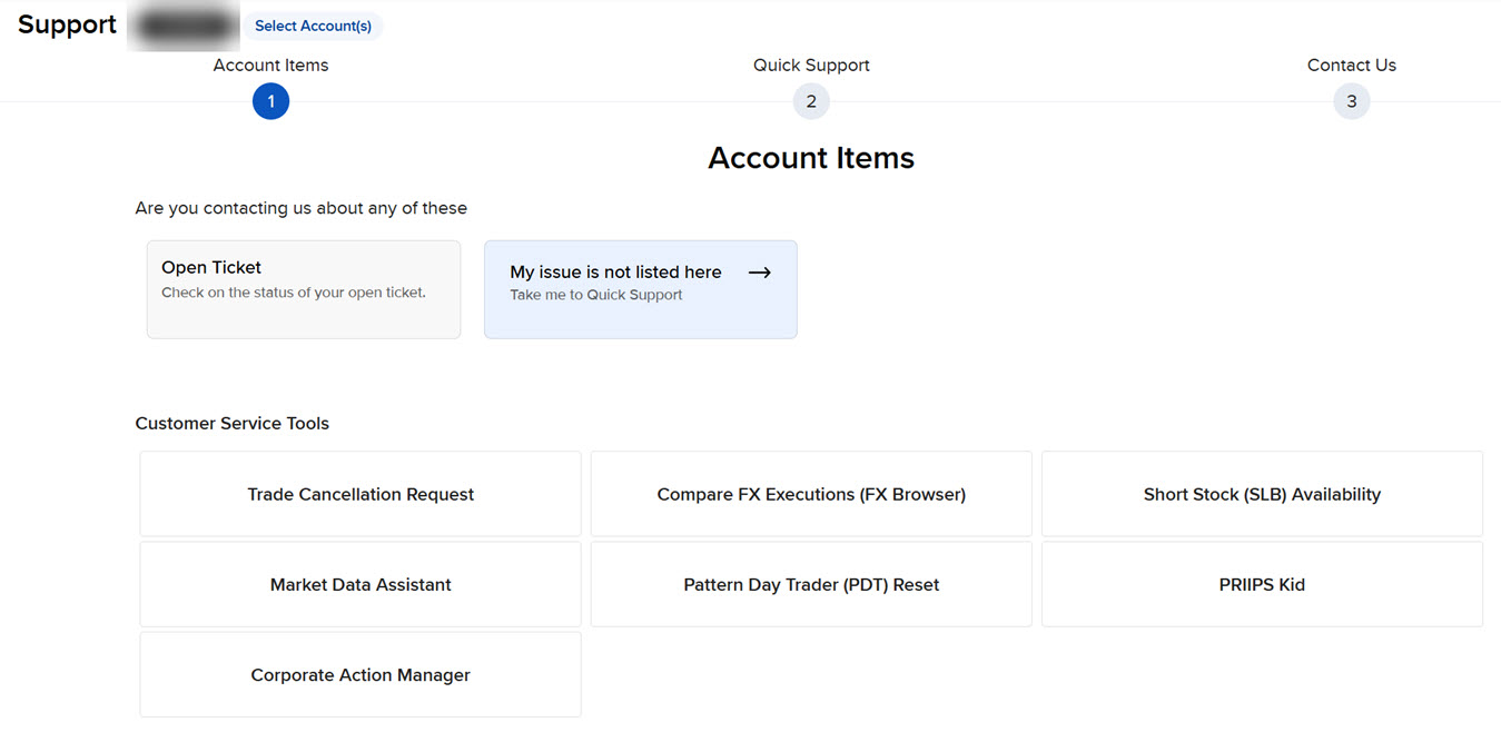 The get help menu in client portal. 